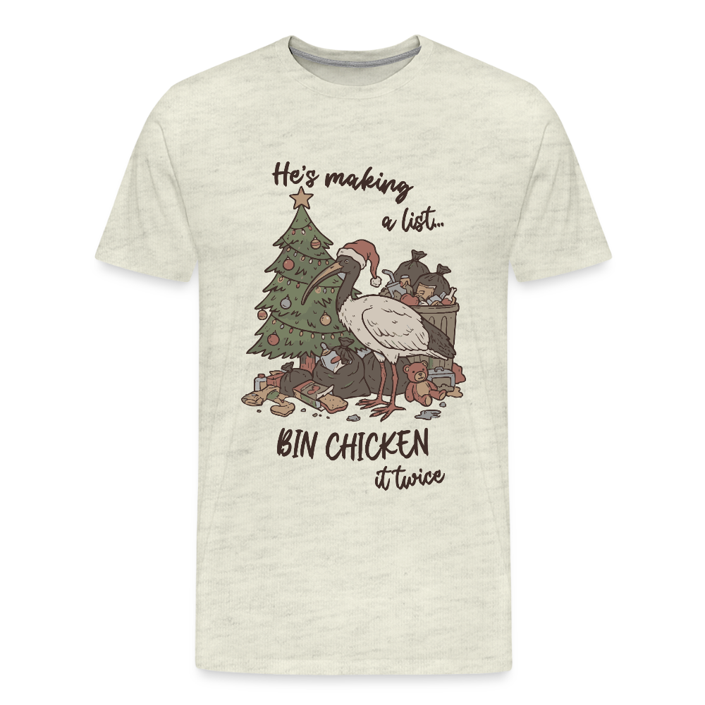 Bin Chook Xmas Light - Men's Premium T-Shirt - heather oatmeal