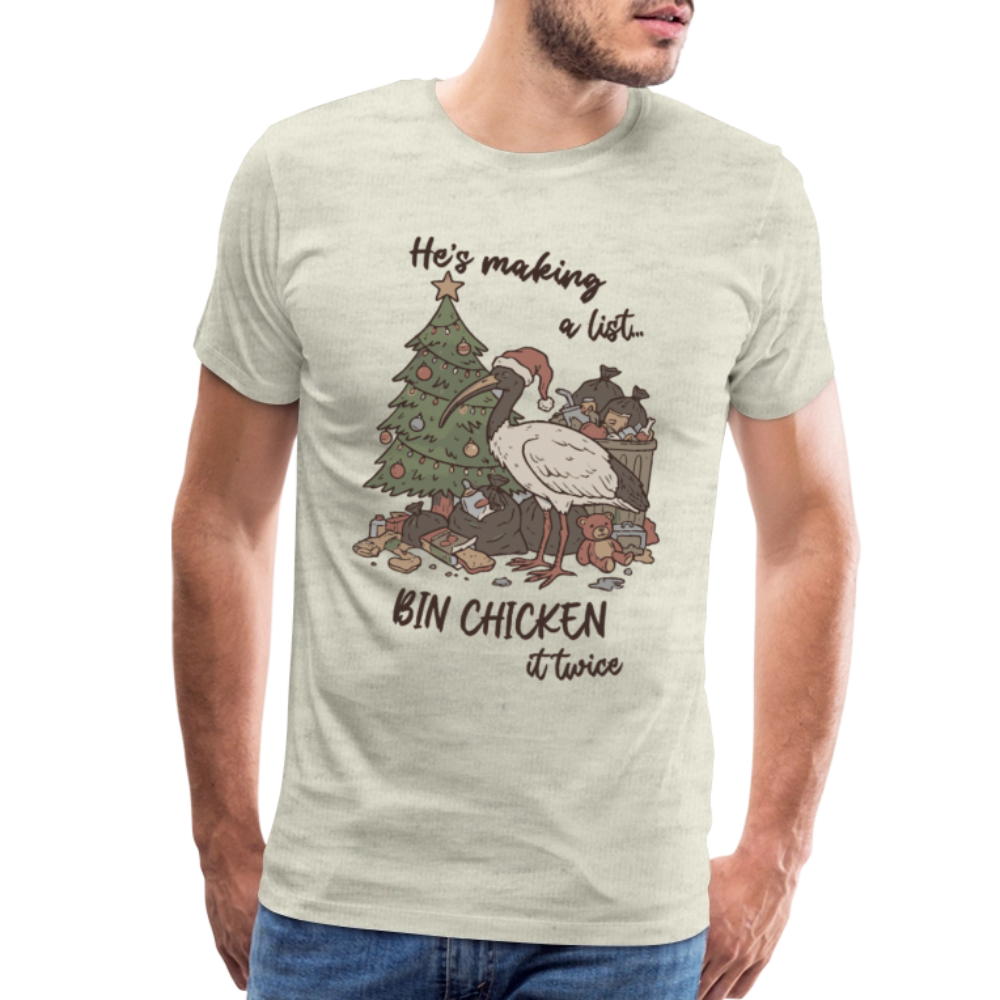 Bin Chook Xmas Light - Men's Premium T-Shirt - heather oatmeal