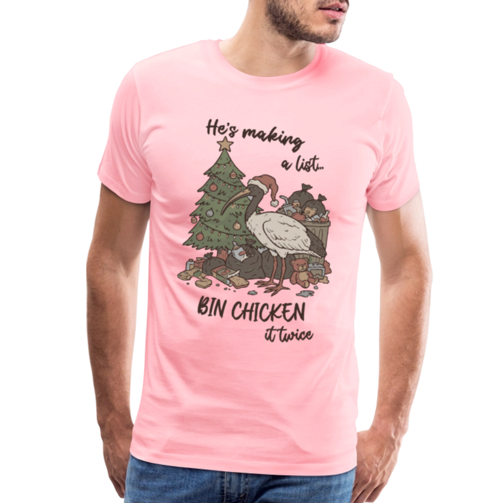 Bin Chook Xmas Light - Men's Premium T-Shirt - pink