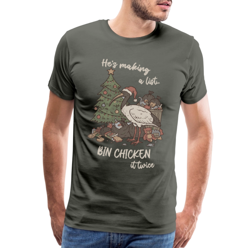 Bin Chook Xmas Dark - Men's Premium T-Shirt - asphalt gray