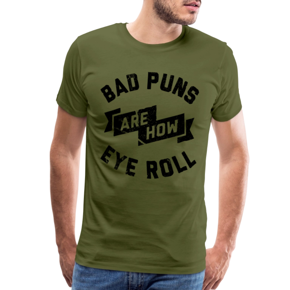 Bad Puns - Men's Premium T-Shirt - olive green