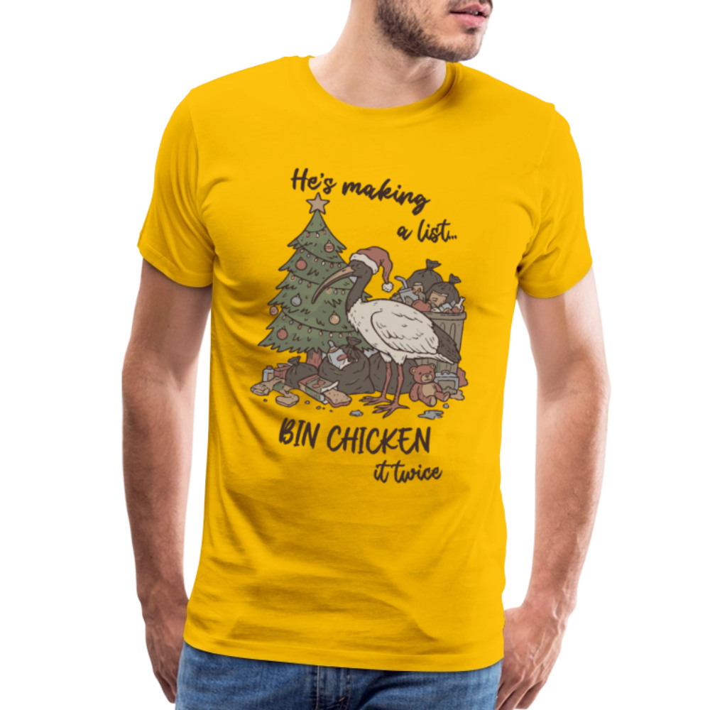 Bin Chook Xmas Light - Men's Premium T-Shirt - sun yellow