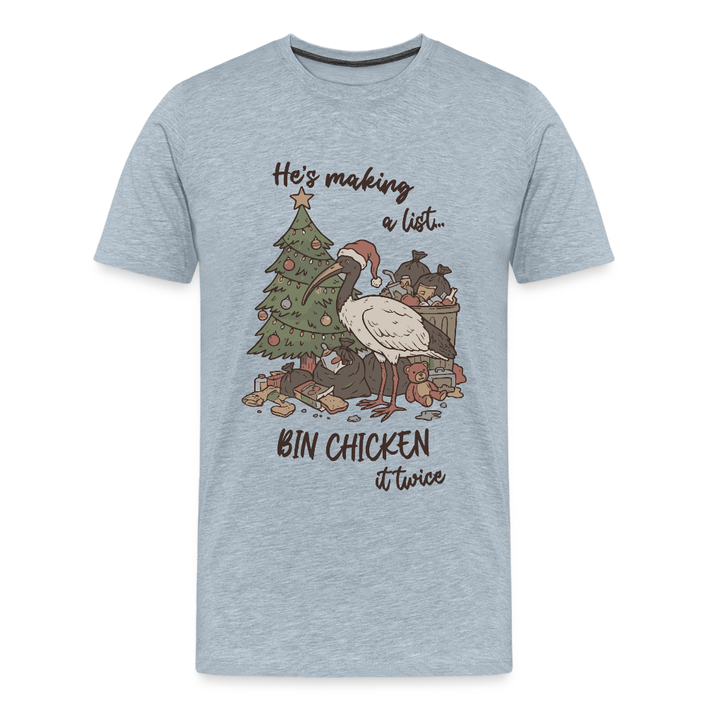 Bin Chook Xmas Light - Men's Premium T-Shirt - heather ice blue