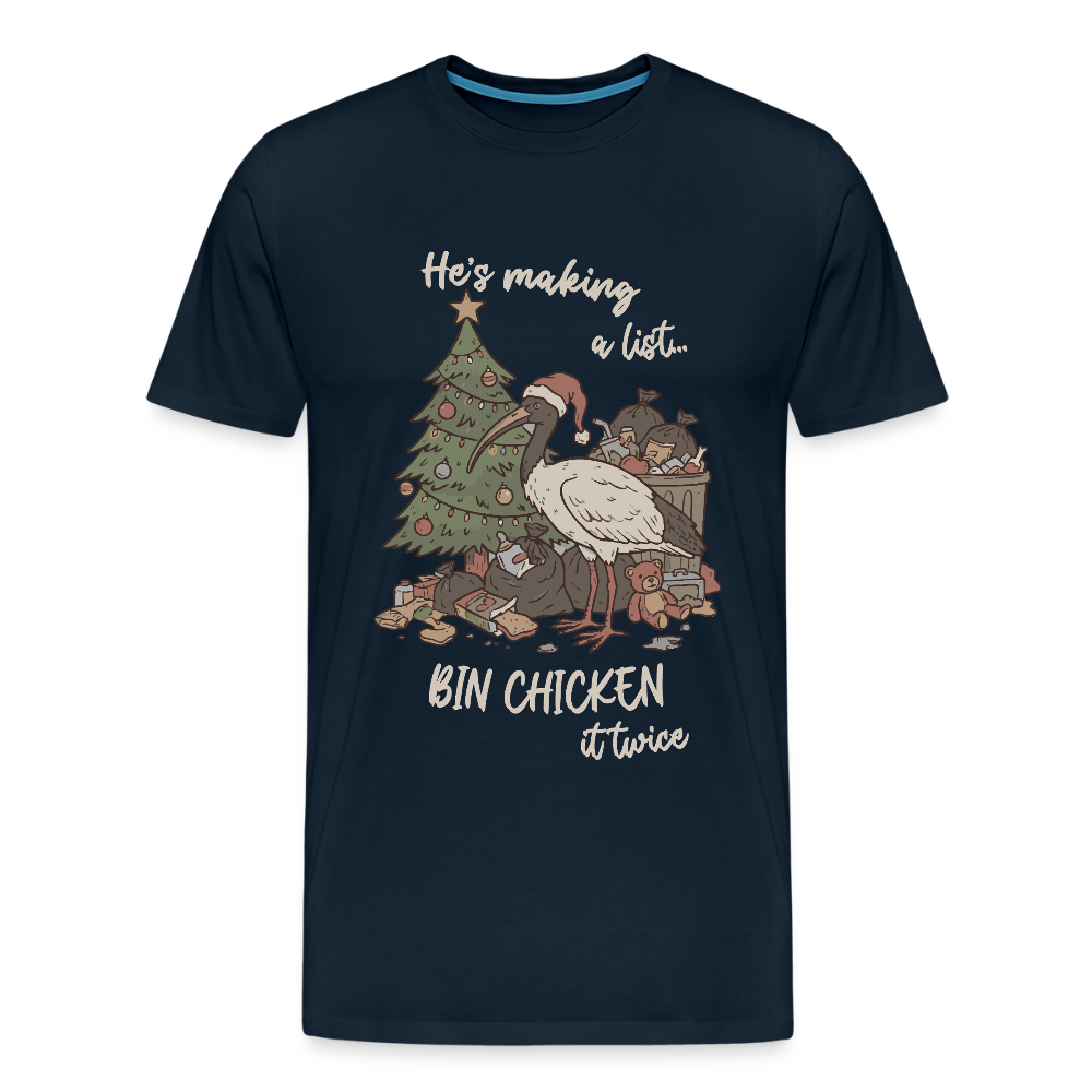 Bin Chook Xmas Dark - Men's Premium T-Shirt - deep navy