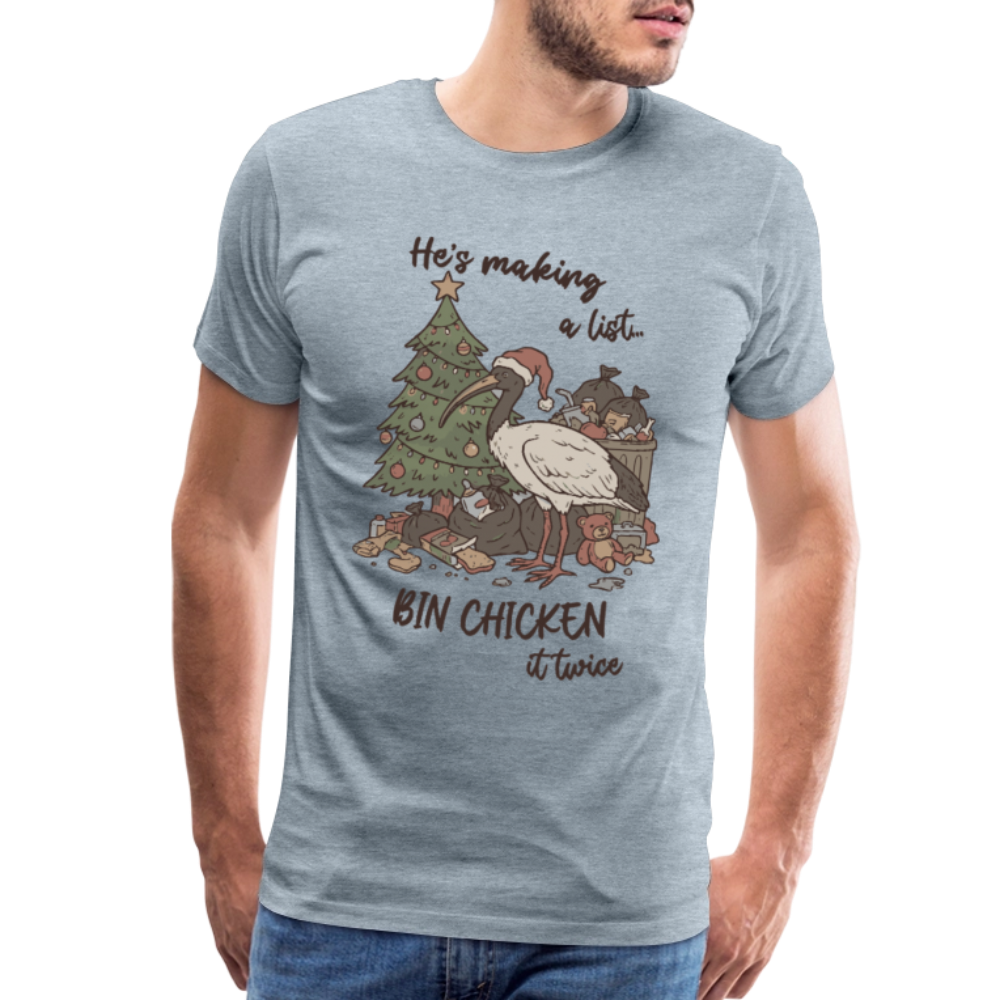 Bin Chook Xmas Light - Men's Premium T-Shirt - heather ice blue