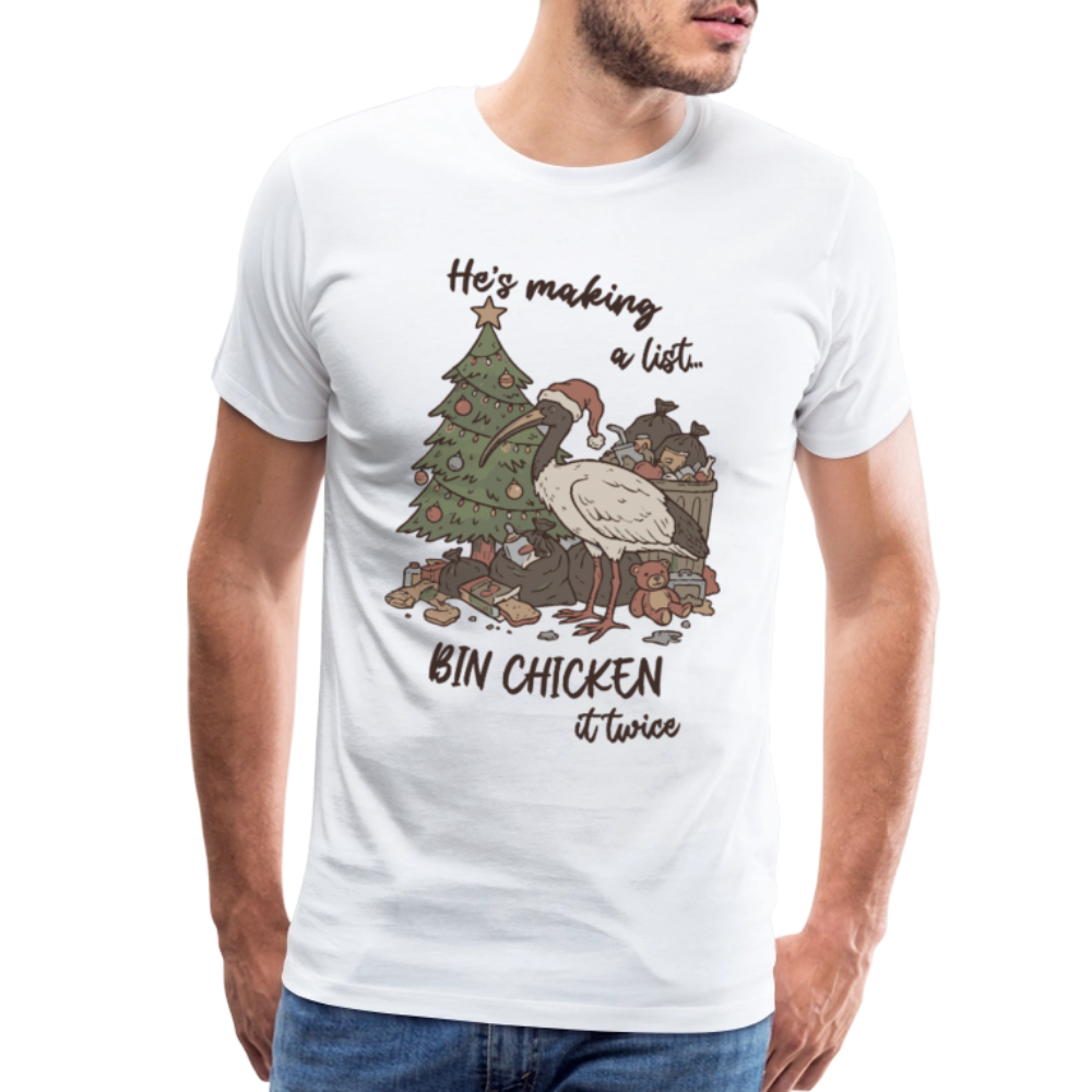 Bin Chook Xmas Light - Men's Premium T-Shirt - white