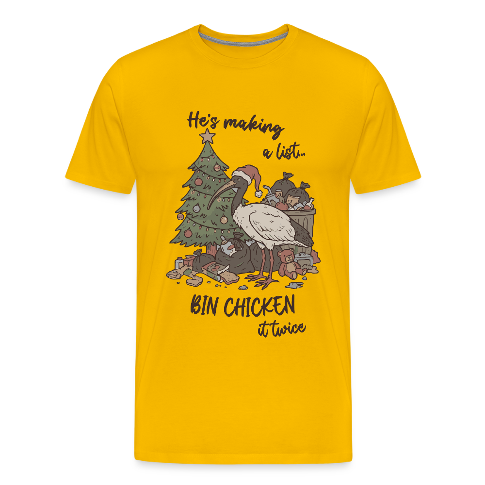Bin Chook Xmas Light - Men's Premium T-Shirt - sun yellow
