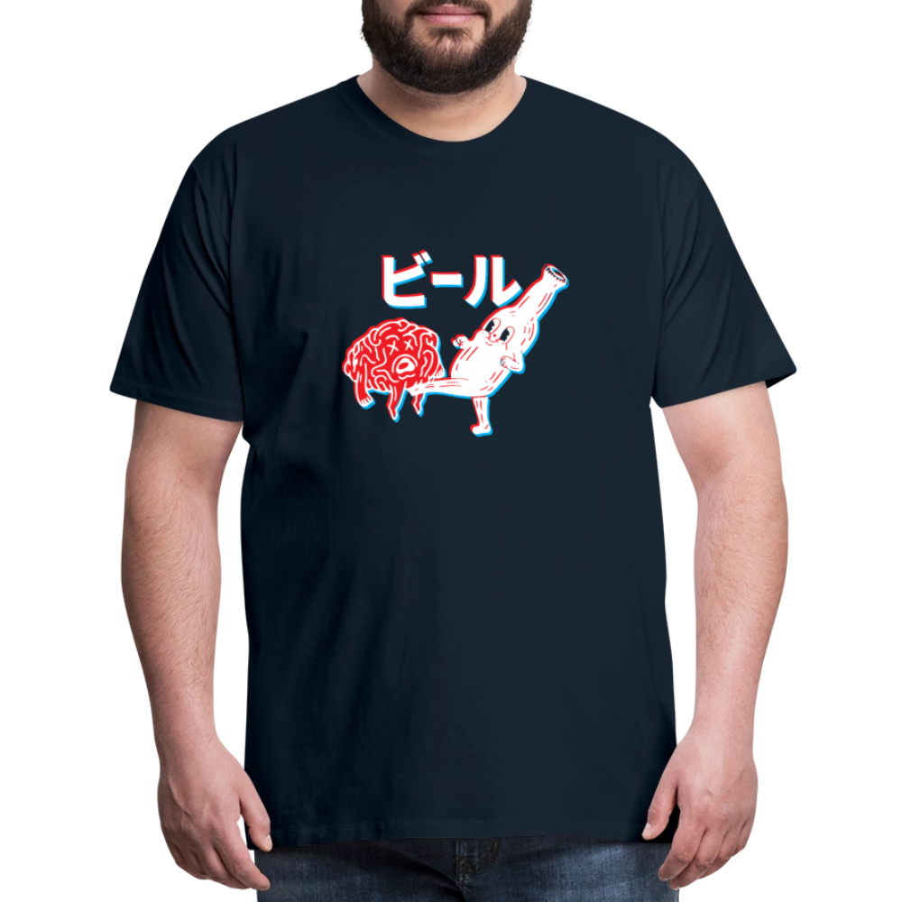 Beer Brain - Men's Premium T-Shirt - deep navy