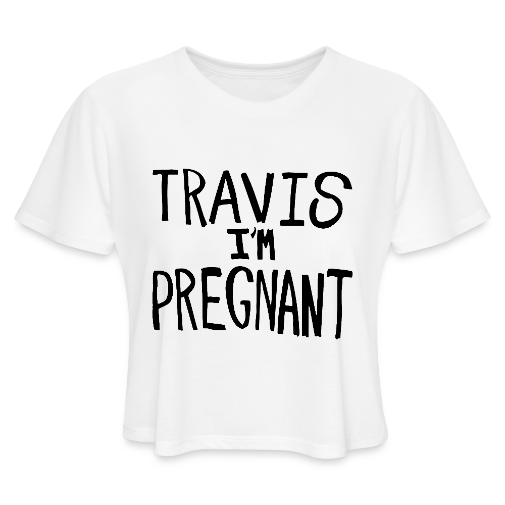 Travis! Women's Cropped T-Shirt - white