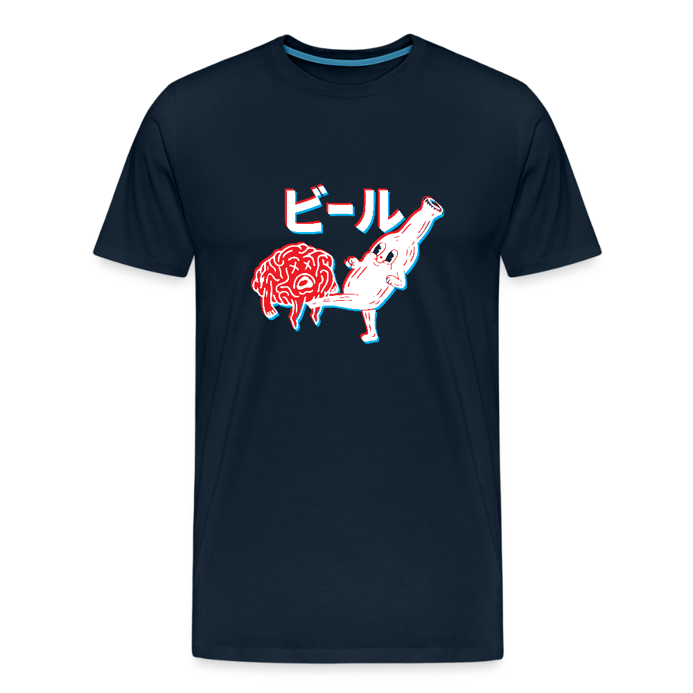 Beer Brain - Men's Premium T-Shirt - deep navy