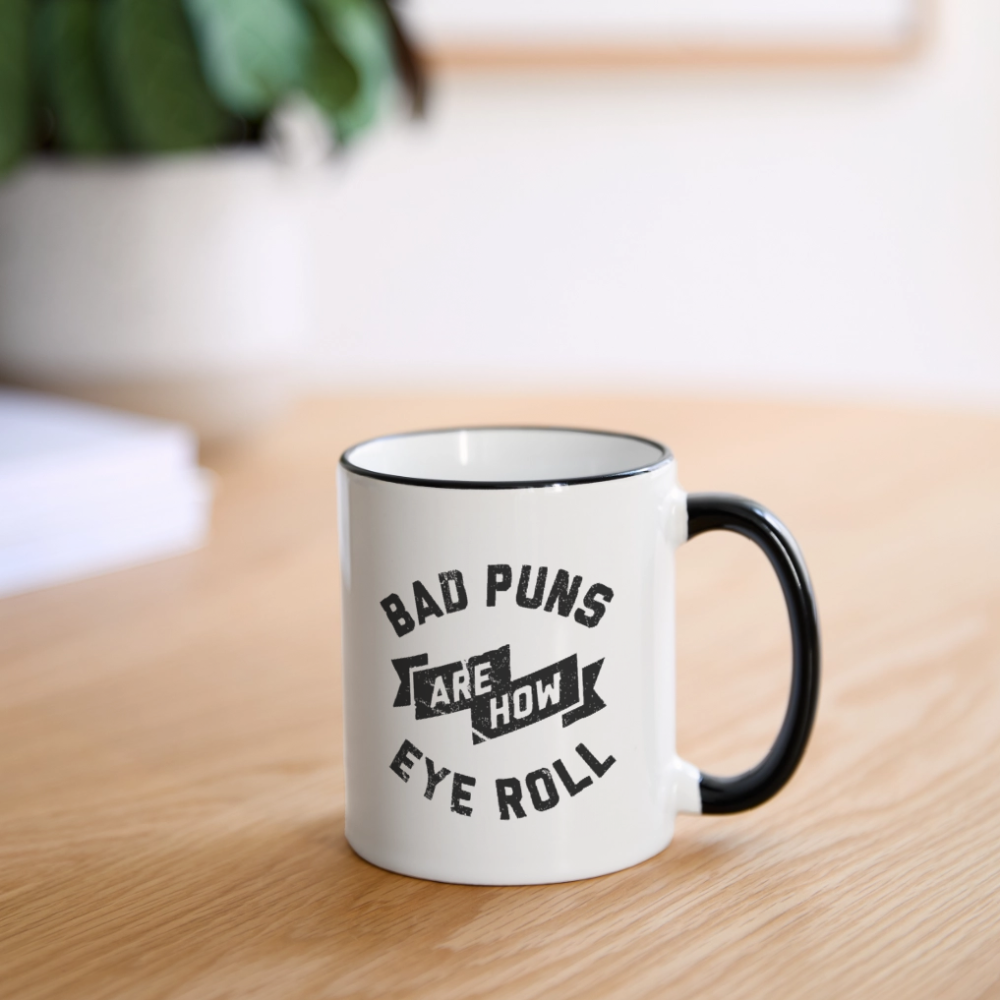 Bad Puns Coffee Mug - white/black