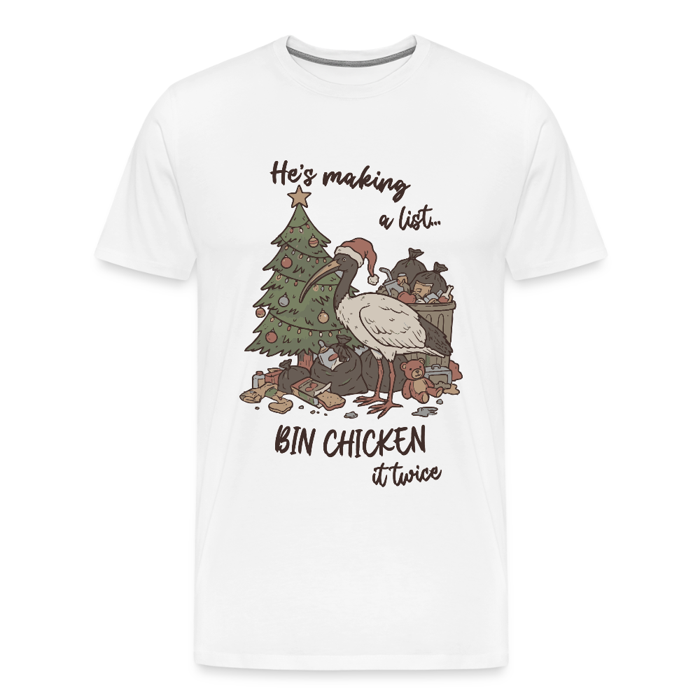Bin Chook Xmas Light - Men's Premium T-Shirt - white