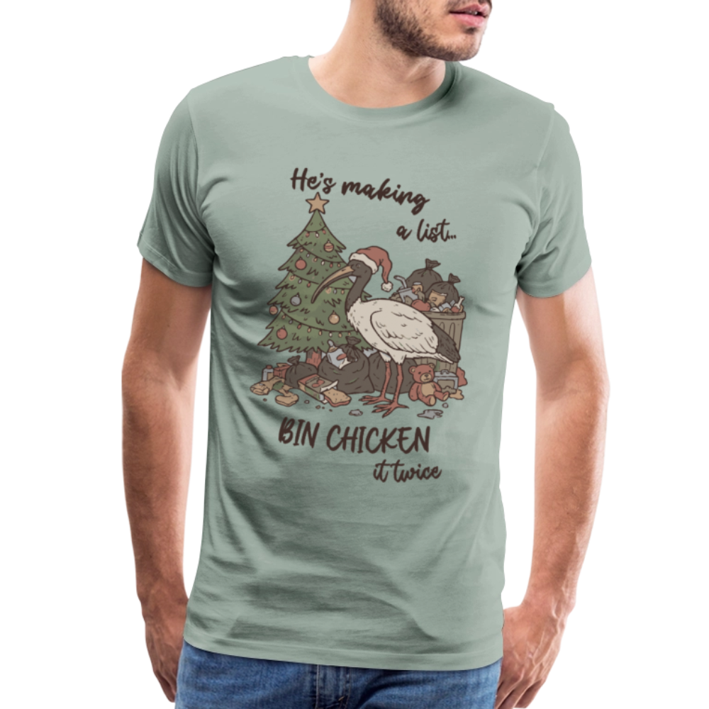 Bin Chook Xmas Light - Men's Premium T-Shirt - steel green