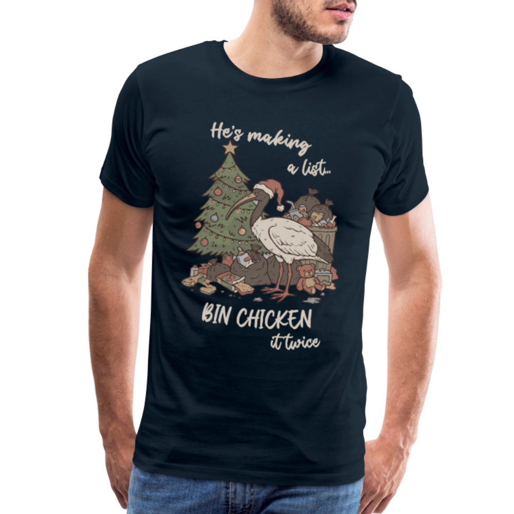 Bin Chook Xmas Dark - Men's Premium T-Shirt - deep navy