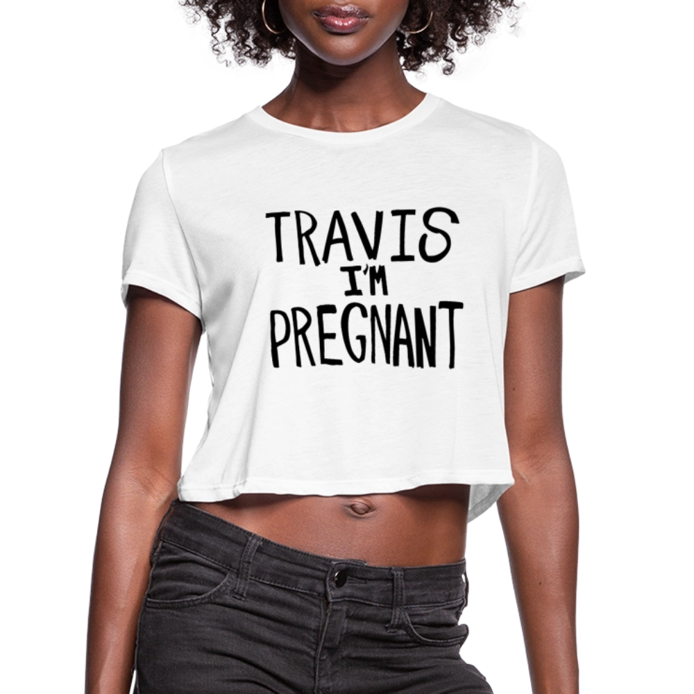 Travis! Women's Cropped T-Shirt - white